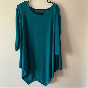 GRACE ELEMENTS Turquoise 3/4 Sleeve Tunic Shirt